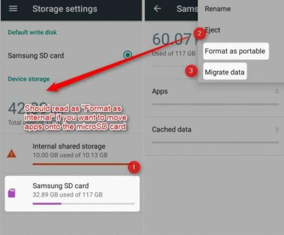 formatta la memoria interna microsd android