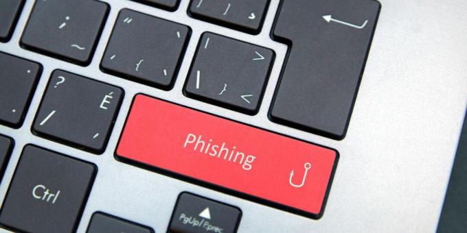 tasto di phishing sulla tastiera 