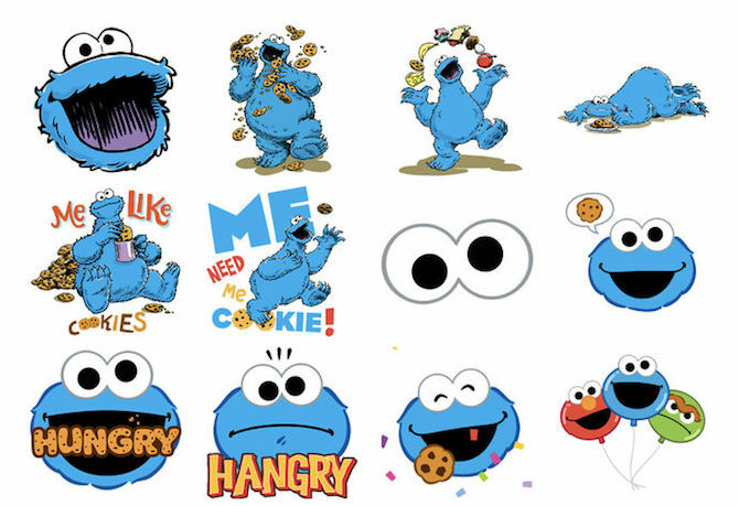 Pacchetto adesivi iMessage Cookie Monster