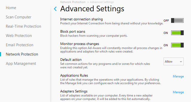 26 Ad-Aware Pro Security - Protezione della rete - Impostazioni avanzate