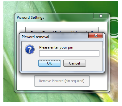 Picword: fare clic su un'immagine per sbloccare il pin del computer