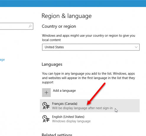 come cambiare la lingua di sistema in Windows 10