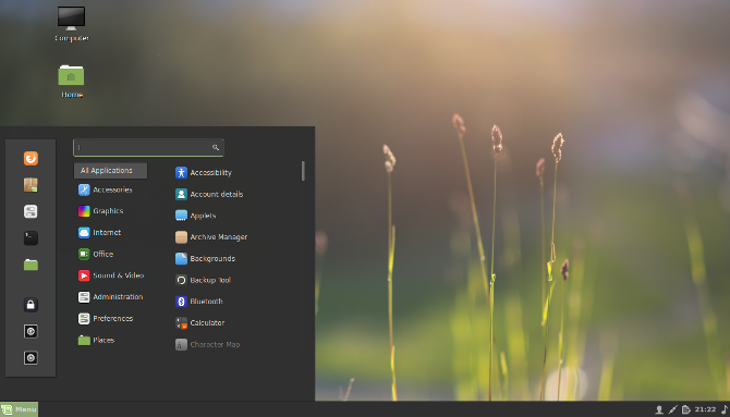 Ambiente desktop principale di Linux Mint