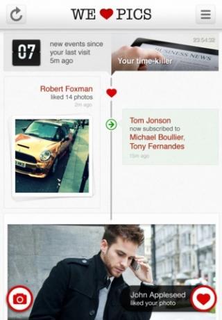 WeHeartPics: ricevi gli aggiornamenti più importanti sui tuoi amici con le fotografie