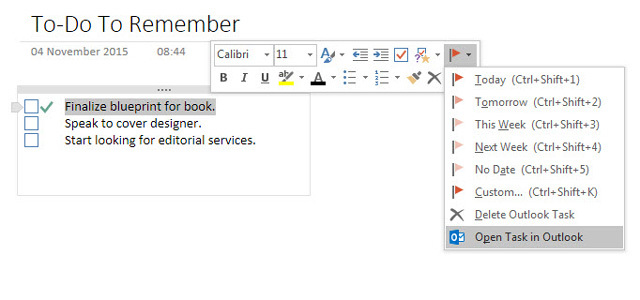 Prendere appunti da Outlook