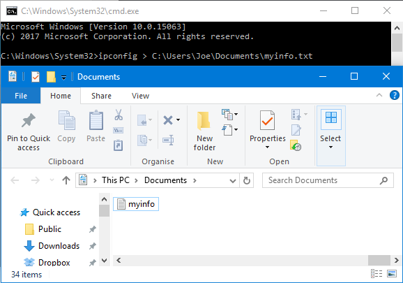 output del prompt dei comandi