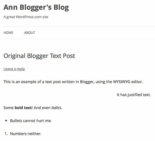 Blogger a WordPress, WordPress a Blogger - Cambio di blog testato wp x testo