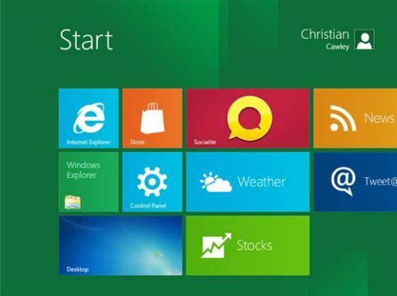 La nuova schermata Start in Windows 8, alimentata dall'interfaccia utente Metro