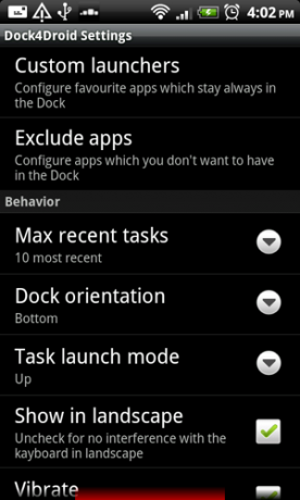 app dock per Android