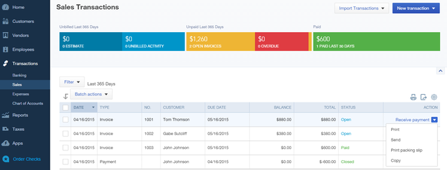 4 QuickBooks online - vendite