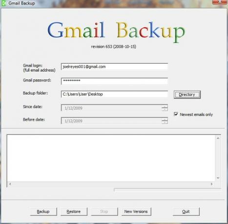 eseguire il backup dei messaggi dell'account Gmail