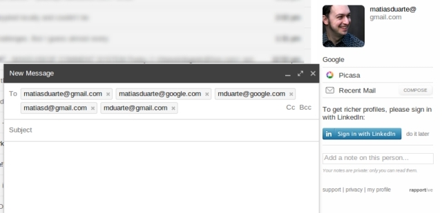 Come trovare il vero indirizzo email di qualcuno con Gmail Trova l'indirizzo email reale di Gmail Rapportive