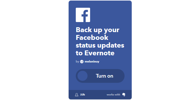 La guida IFTTT definitiva: utilizza lo strumento più potente del Web come un Pro 32IFTTT FBStatusToEvernote