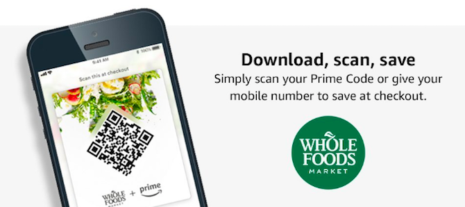 Come ottenere gli sconti Amazon Prime sul mercato Whole Foods Whole Foods QR Code