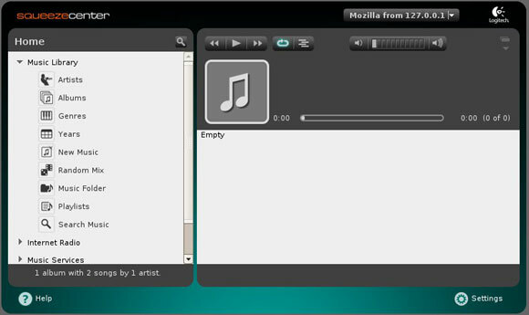 squeezecenter - ascolta musica in formato MP3 dal PC