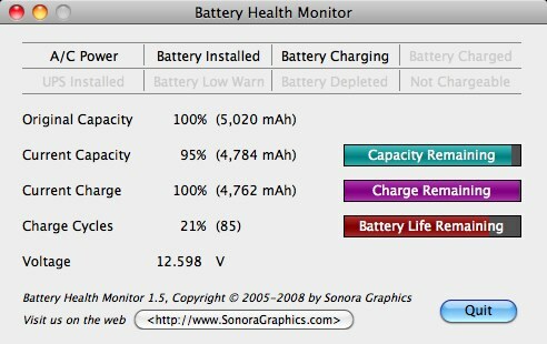 monitor batteria macbook