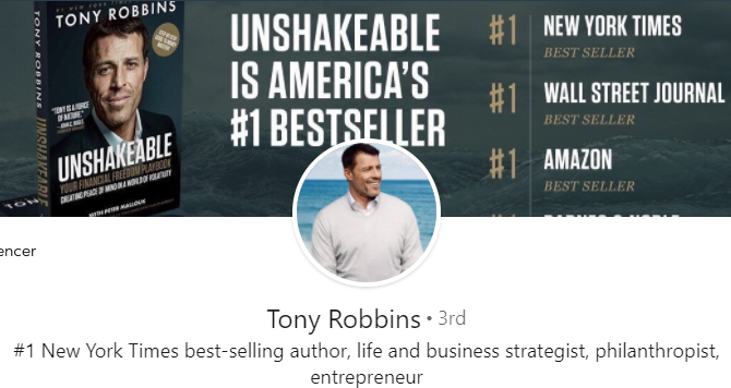 Foto di copertina di Tony Robbins LinkedIn