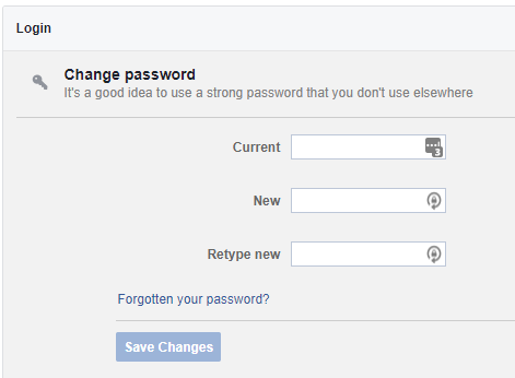 Come modificare la password di Facebook password di Facebook