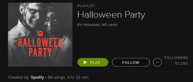 Playlist Spotify - Festa di Halloween