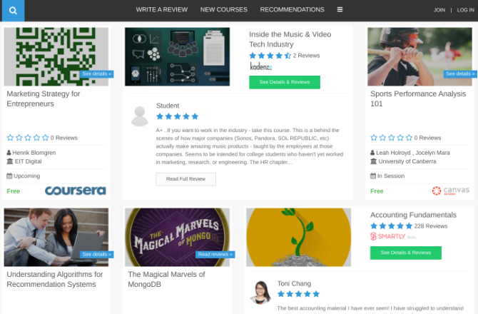 Scopri corsi online e MOOC sulla base delle recensioni degli studenti a Course Talk