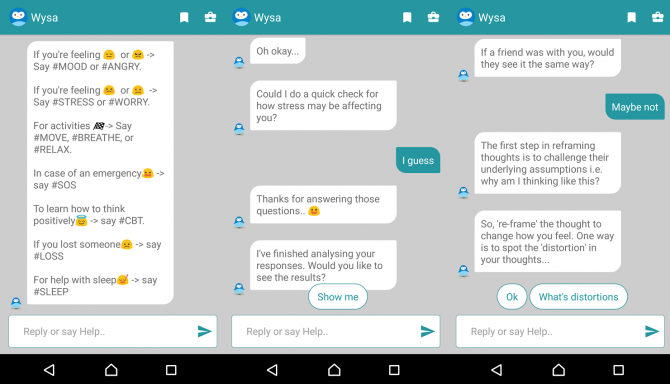 chatbot di input wysa