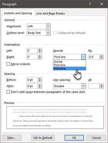 Impostazione paragrafo