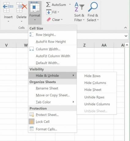 Come nascondere o scoprire colonne e righe in Excel Excel Nascondi Scopri colonne di file e1512419985570