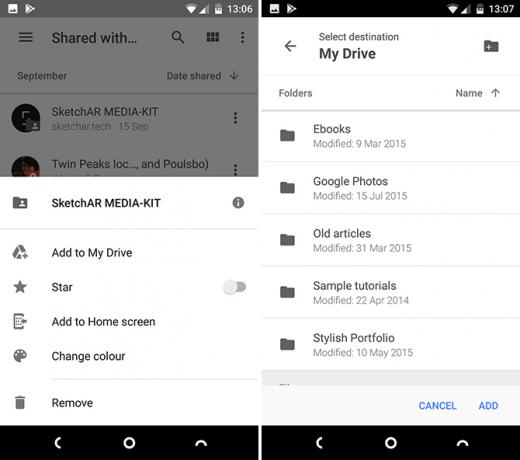 funzionalità di google android drive