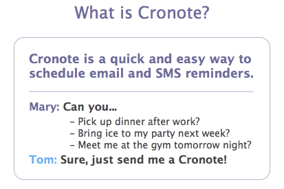 Cronote: promemoria e-mail e SMS programmati 1025