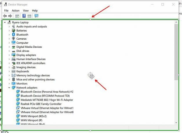 Selezione di un'area di registrazione