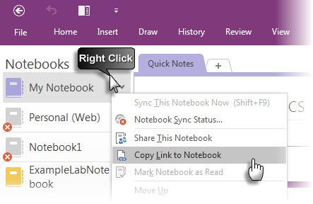 Microsoft OneNote - Crea collegamento sul desktop