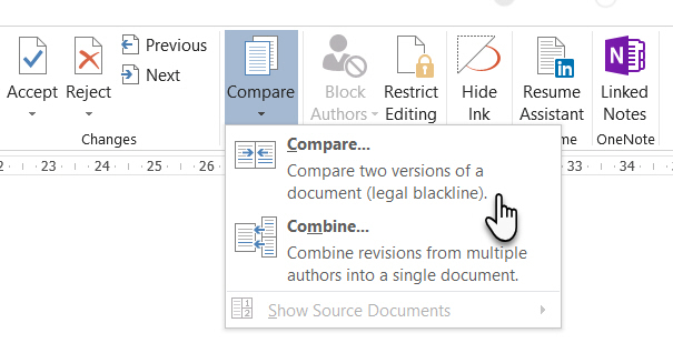 Microsoft Word Confronta due documenti