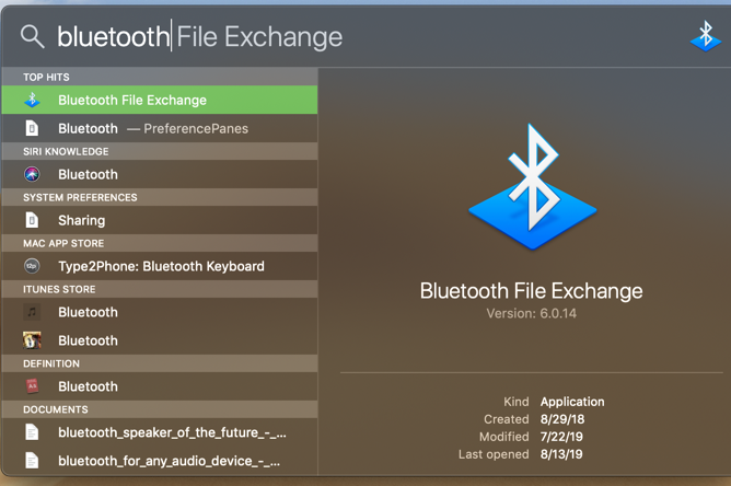 Ricerca Spotlight per Mac Bluetooth