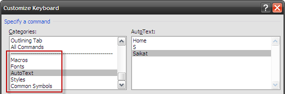 Imposta tasti di scelta rapida personalizzati in MS Word e crea un foglietto Personalizza tastiera4