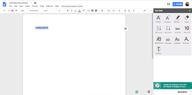 Componente aggiuntivo Google Docs Doc Tools