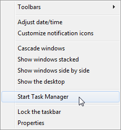 Avviare task manager