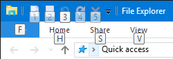 Scorciatoie da tastiera di Esplora file di Windows 10