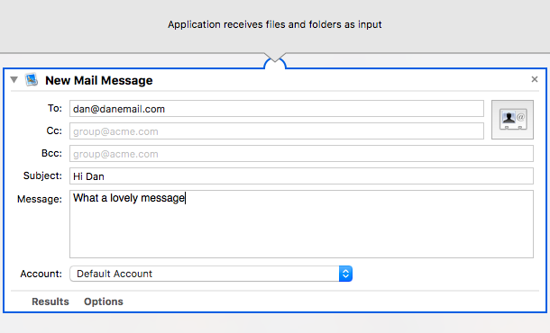 mac nuovo messaggio di posta nell'app automatore