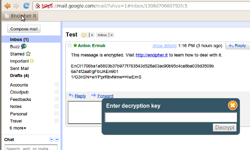 crittografare i messaggi di Gmail