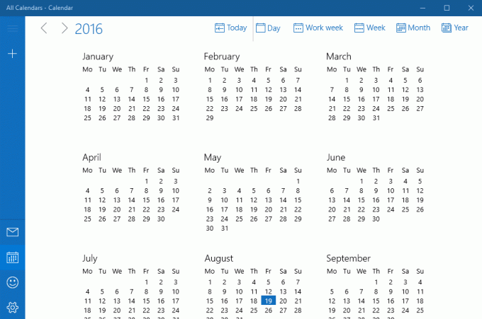 Calendario di Windows 10