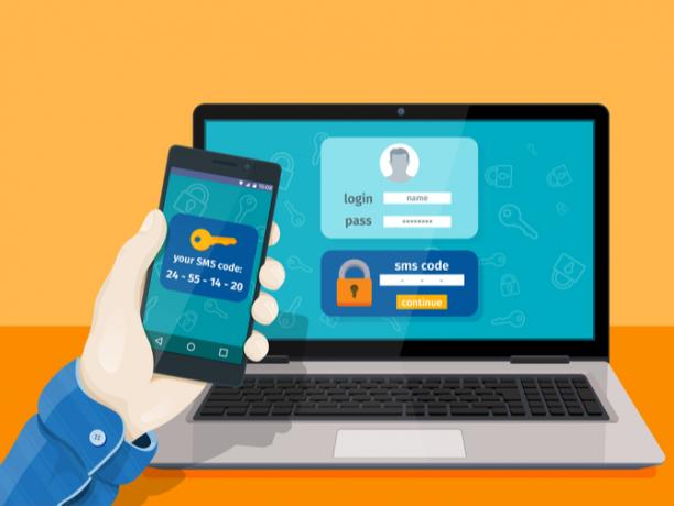 login mobile per laptop con autenticazione a due fattori