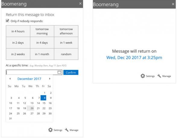 Componente aggiuntivo Boomerang Outlook per promemoria