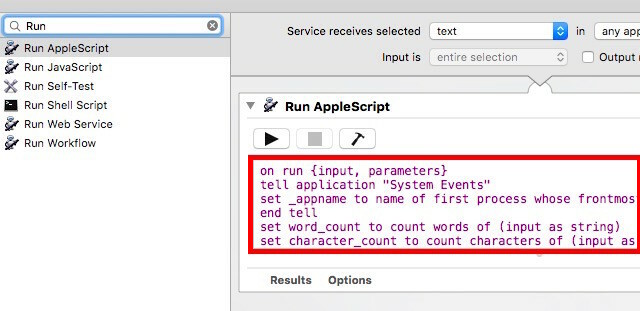 apple-script per parola-count