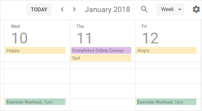 diario personale di Google Calendar