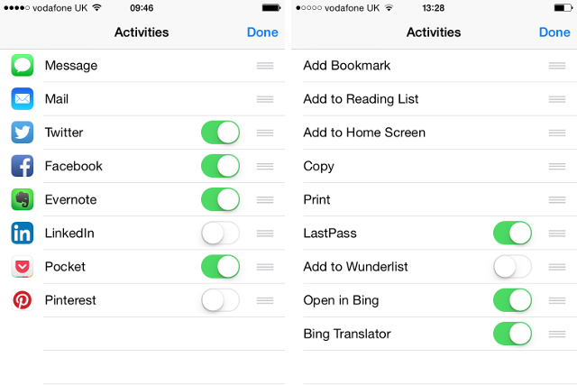 iOS 8-attività