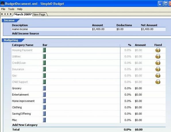 budget semplificato - software di budget gratuito