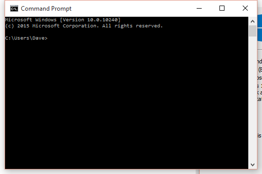 Prompt dei comandi di Windows 10 Ver