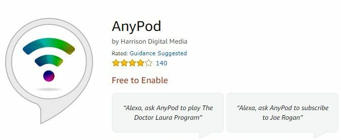 AnyPod per podcast di eco Amazon