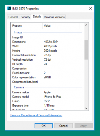 Come rimuovere le informazioni personali dalle foto in Proprietà foto di Windows 10 1