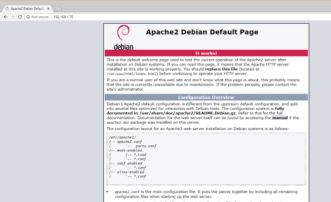 Server Apache installato su Raspberry Pi